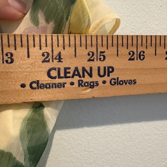 NWT Lemon Print Midi Dress Women 18 Yellow Vero Moda Curve Sheer Flutter Sleeve - Picture 12 of 16